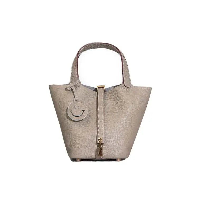 Women's Fashionable Plain Color Leather Handbags, Casual Versatile Textured Handbag with Lock Design, Trendy All-match Handbag for Daily Use FairWonder