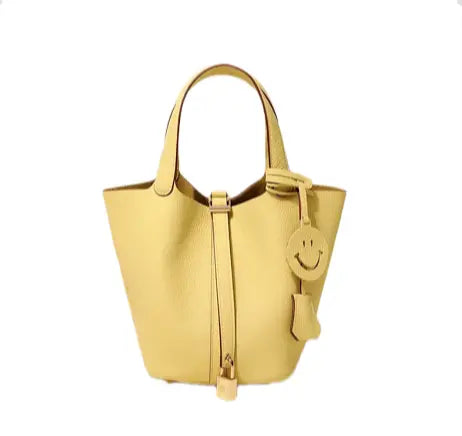 Women's Fashionable Plain Color Leather Handbags, Casual Versatile Textured Handbag with Lock Design, Trendy All-match Handbag for Daily Use FairWonder