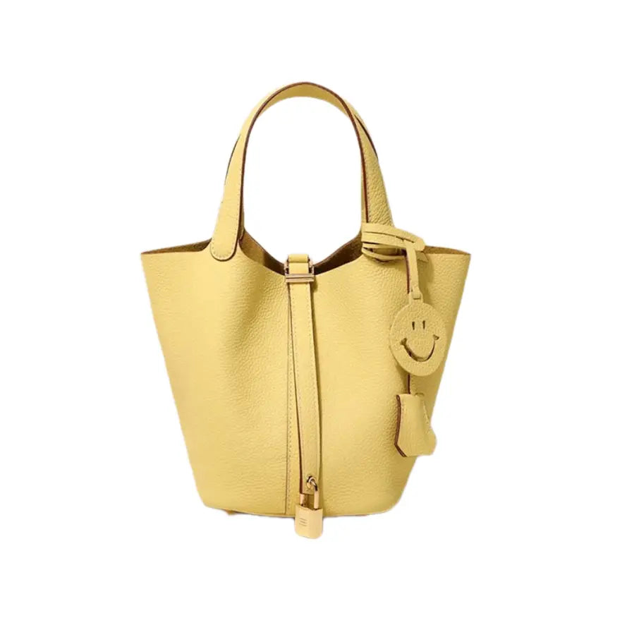 Women's Fashionable Plain Color Leather Handbags, Casual Versatile Textured Handbag with Lock Design, Trendy All-match Handbag for Daily Use FairWonder