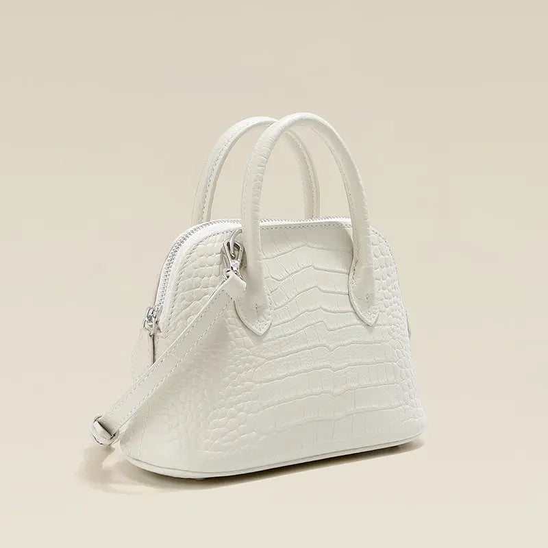 Women's bag 2025 new shell bag crocodile leather handbag crossbody bowling bag FairWonder