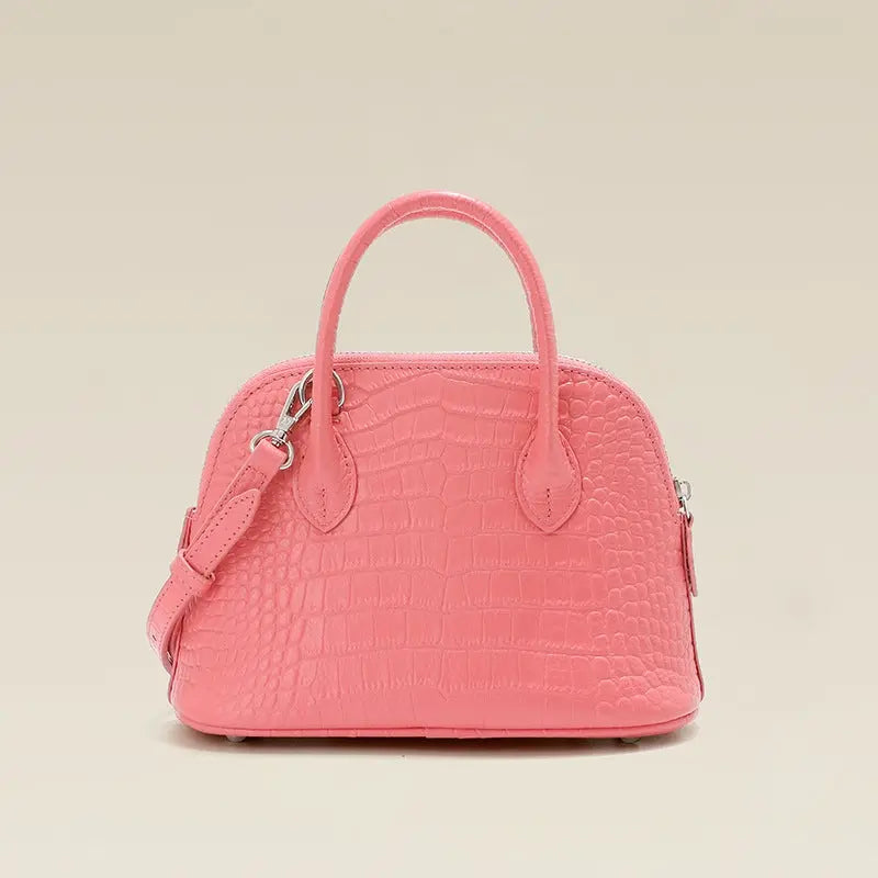 Women's bag 2025 new shell bag crocodile leather handbag crossbody bowling bag FairWonder