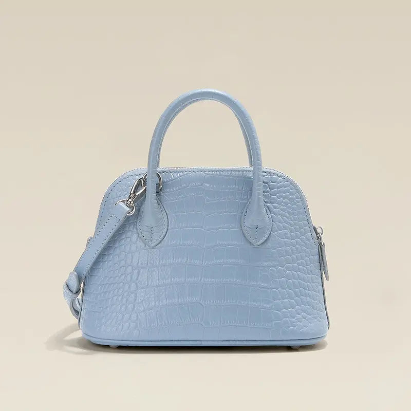 Women's bag 2025 new shell bag crocodile leather handbag crossbody bowling bag FairWonder