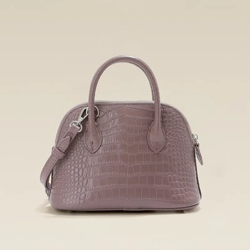 Women's bag 2025 new shell bag crocodile leather handbag crossbody bowling bag FairWonder