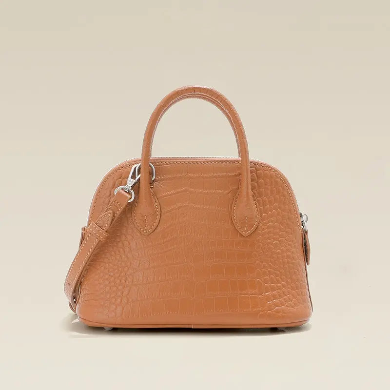 Women's bag 2025 new shell bag crocodile leather handbag crossbody bowling bag FairWonder