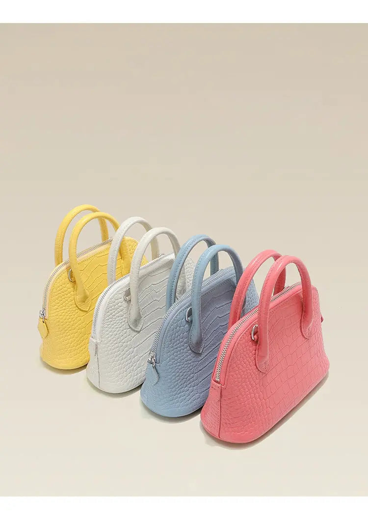 Women's bag 2025 new shell bag crocodile leather handbag crossbody bowling bag FairWonder