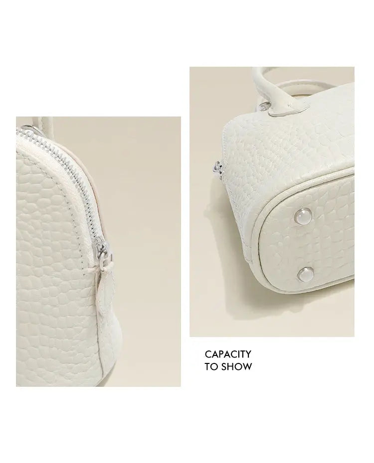 Women's bag 2025 new shell bag crocodile leather handbag crossbody bowling bag FairWonder