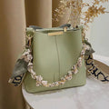 Women's bucket bag new summer, fresh, high-end, wide shoulder strap shoulder crossbody bag FairWonder