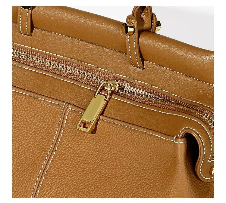 Women's versatile simple handbag cowhide large capacity light luxury shoulder commuter messenger bag FairWonder